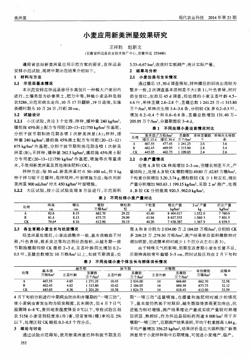 小麦应用新美洲星效果研究