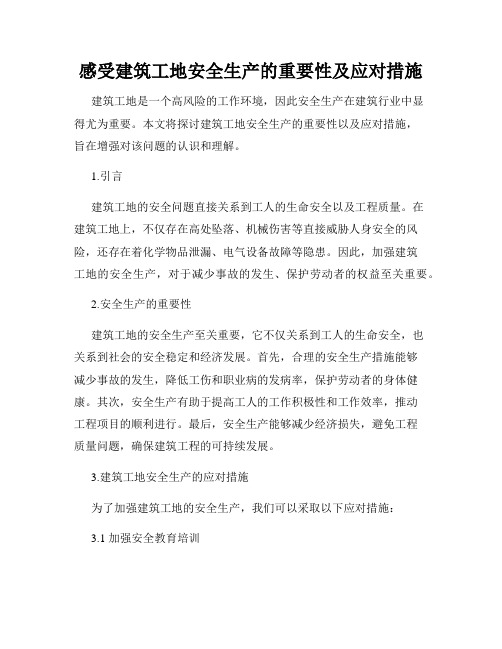 感受建筑工地安全生产的重要性及应对措施