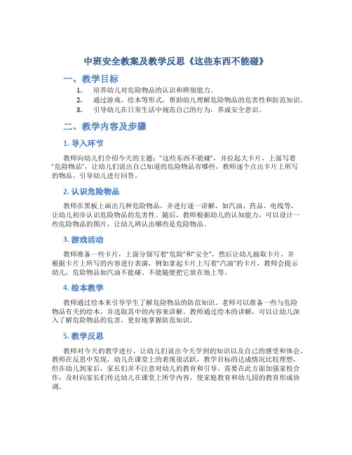 中班安全教案及教学反思《这些东西不能碰》