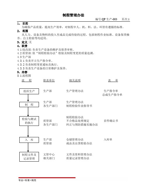 [汽车行业ISO9000]生产部制程(标准范例)