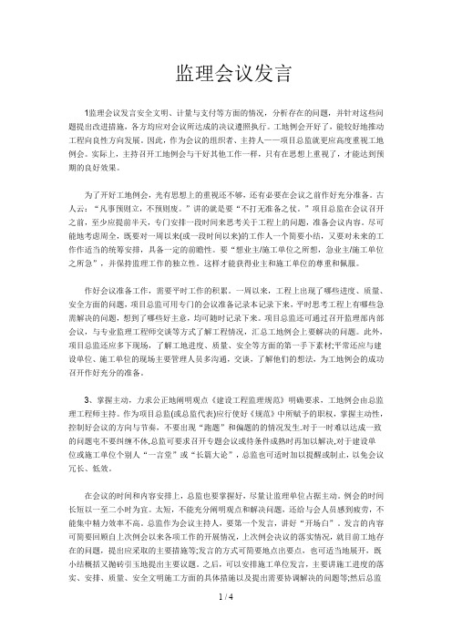 监理会议发言