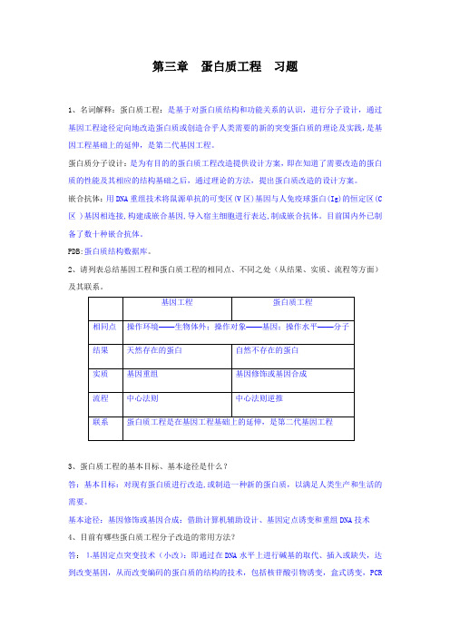 蛋白质工程 作业答案