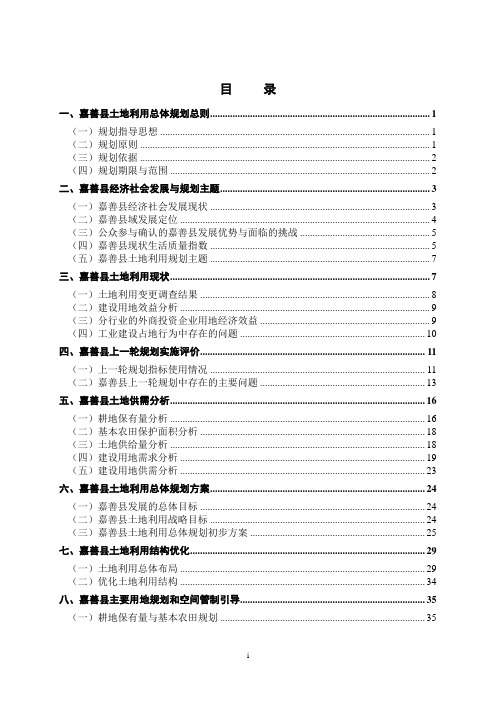 嘉善县土地利用总体规划大纲61页-精品