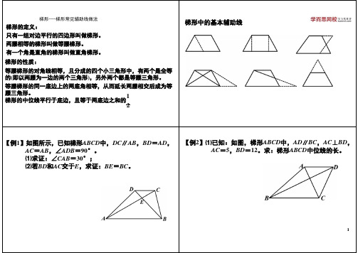 第48讲梯形--梯形常见辅助线做法