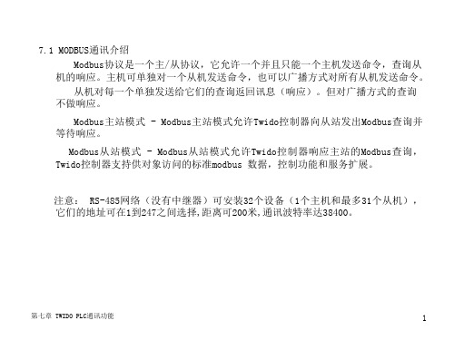 TWIDO modbus通讯说明书PPT