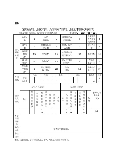 张祠堂小学学前教育督导评估表格 (1)