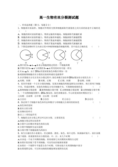 有丝分裂测试题