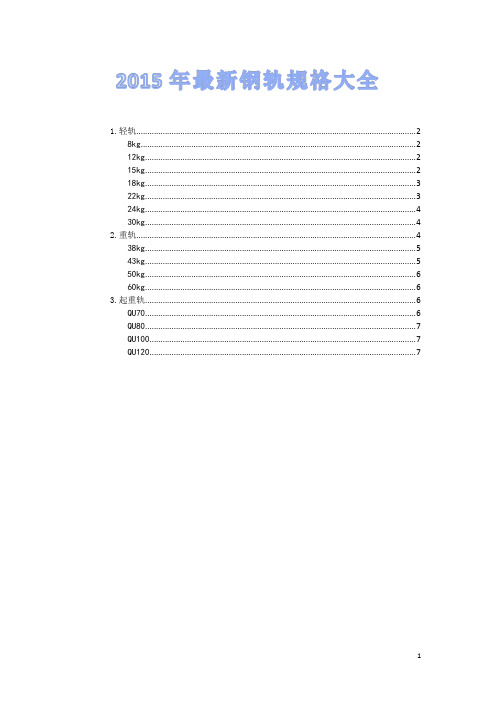 2015年最新钢轨规格介绍