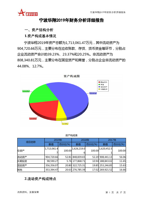 宁波华翔2019年财务分析详细报告