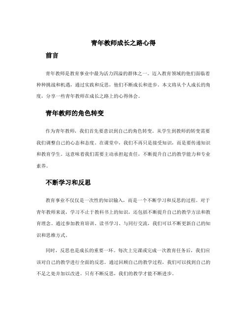 青年教师成长之路心得