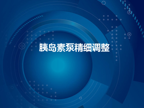 胰岛素泵精细调糖设置