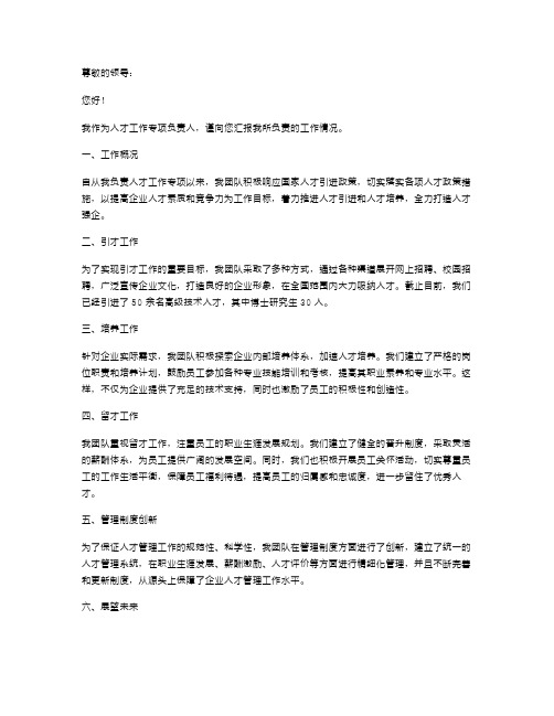 人才工作专项述职报告