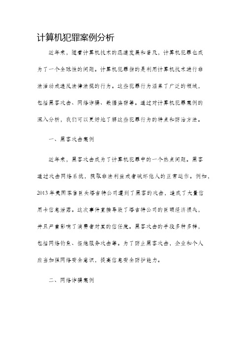 计算机犯罪案例分析