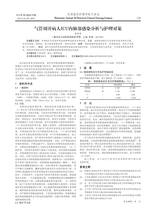 气管切开病人icu内肺部感染分析与护理对策