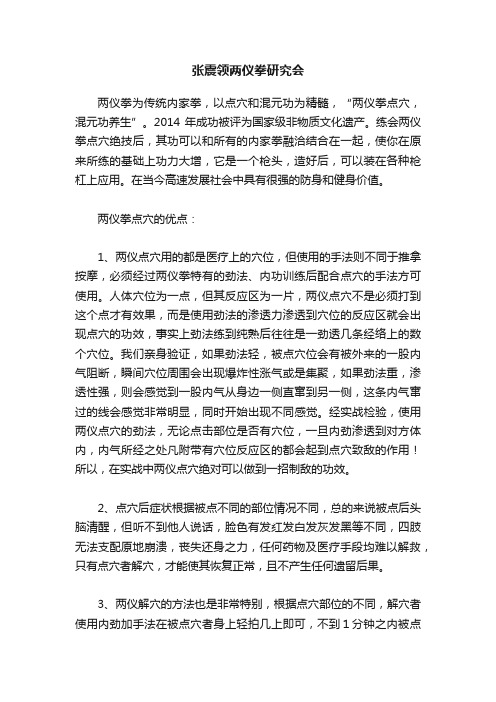 张震领两仪拳研究会