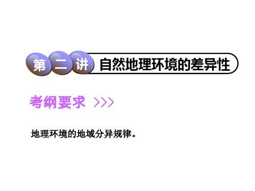 2019届高考地理一轮复习第五章自然地理环境的整体性与差异性第二讲自然地理环境的差异性课件