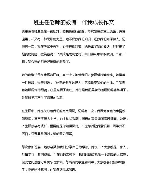 班主任老师的教诲,伴我成长作文