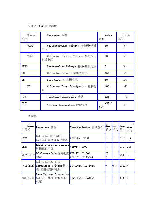 2sc1815主要参数