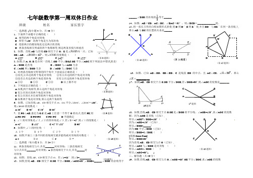 七年级数学第一周双休日作业