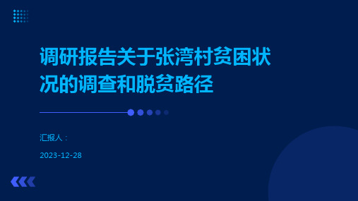 调研报告关于张湾村贫困状况的调查和脱贫路径