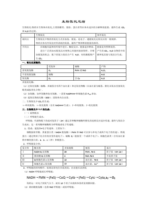 生物氧化总结