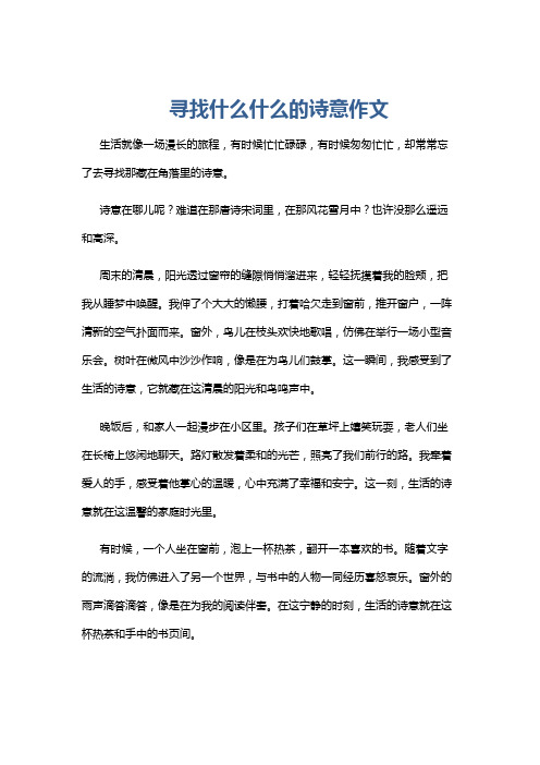 寻找什么什么的诗意作文