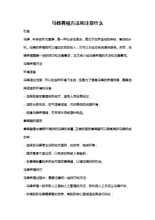 马蜂养殖方法和注意什么