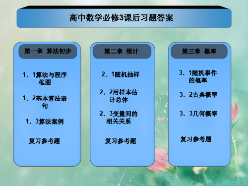 高中数学必修3课后习题答案 精品优选公开课件