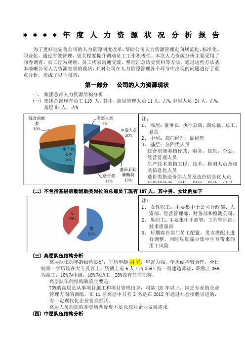 公司人力资源状况分析报告