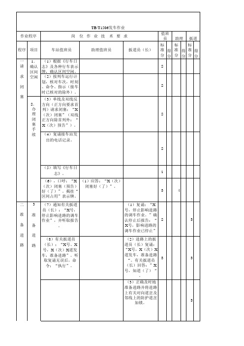 接发列车考核表(1506)