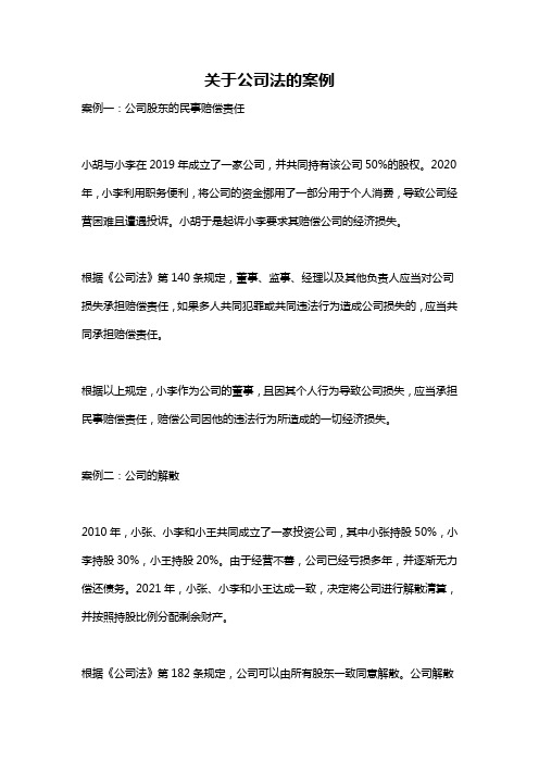 关于公司法的案例