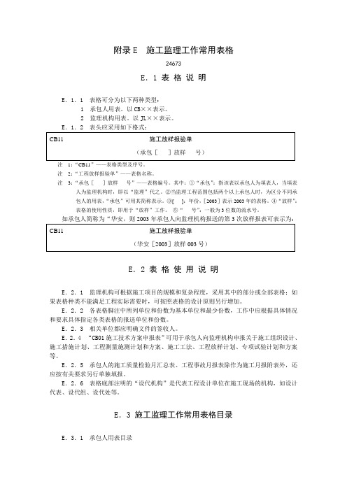 施工单位表格(新规范)