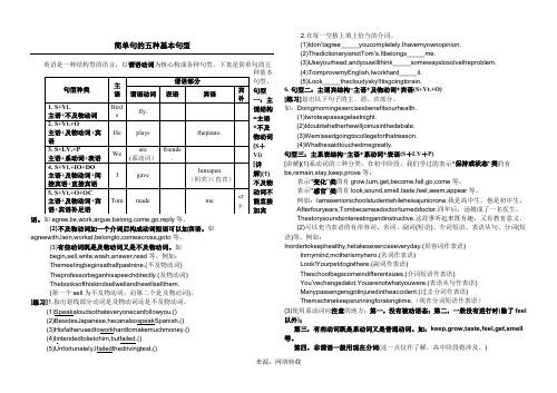 简单句5种基本句型