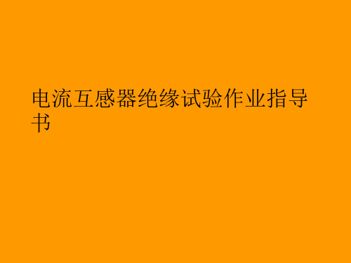 电流互感器绝缘试验作业指导书