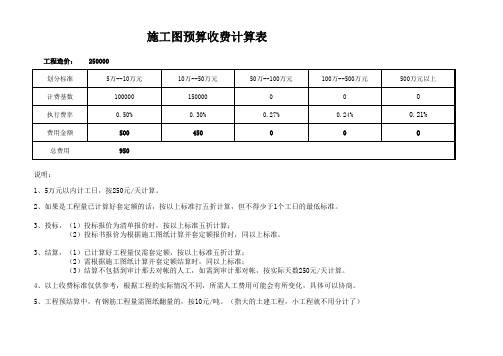 工程预结算服务收费标准(1)