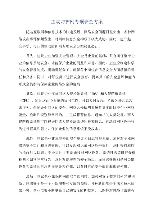 主动防护网专项安全方案