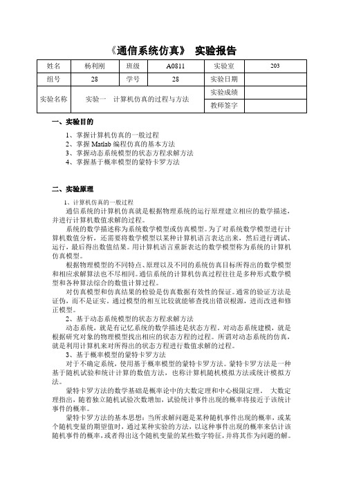 计算机仿真的过程与方法