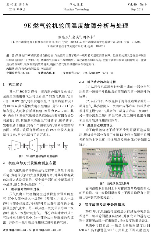 9E燃气轮机轮间温度故障分析与处理