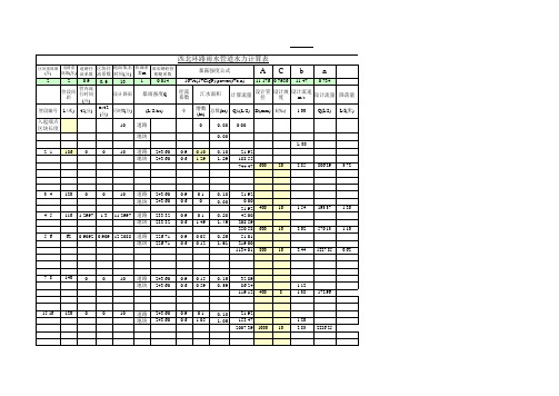 雨水管计算公式表格