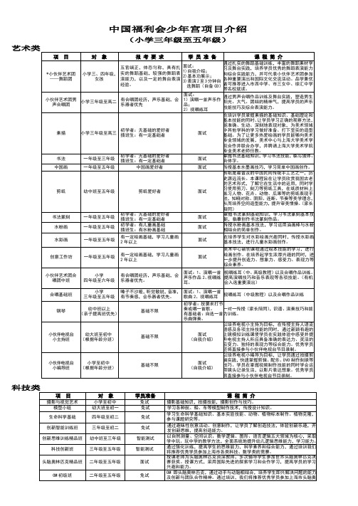 中国福利会少年宫项目介绍