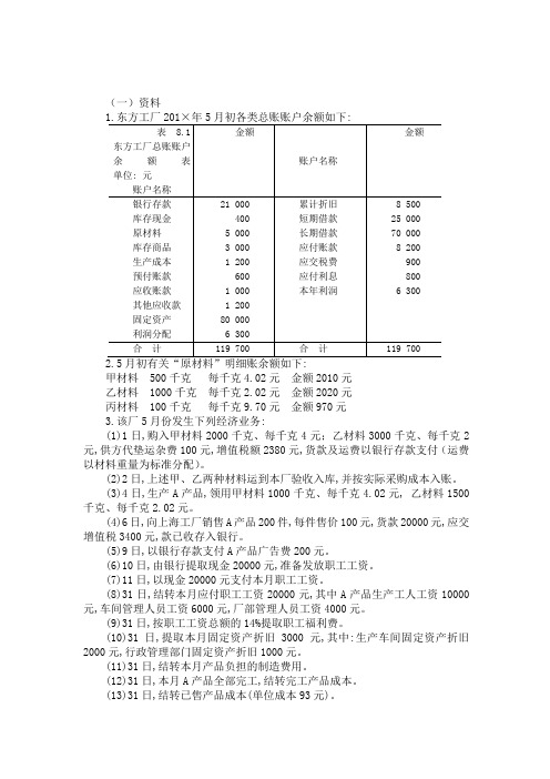 会计学原理(第四版)+电子教案-电子课件第八章-第二节记账凭证账务处理程序举例