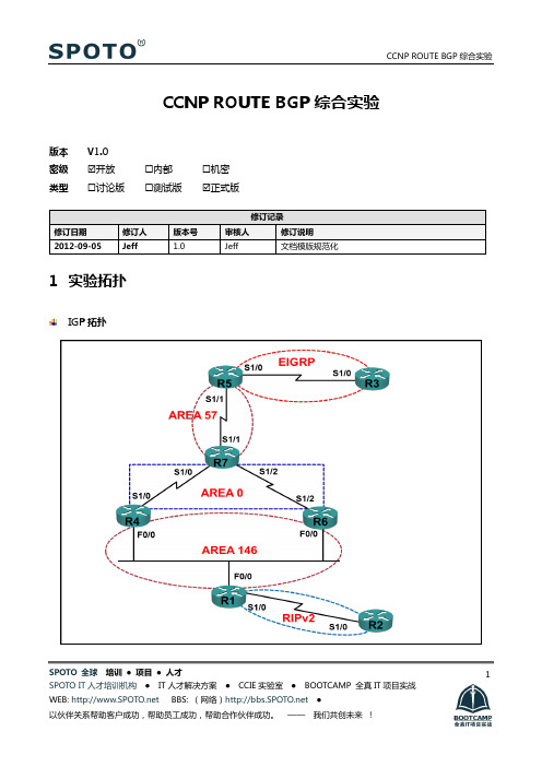 【ROUTE-4】CCNP ROUTE BGPl综合实验