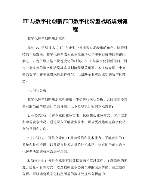 IT与数字化创新部门数字化转型战略规划流程