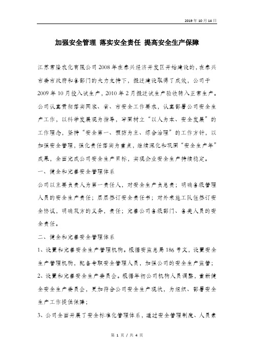 加强安全管理落实安全责任提高安全生产保障.doc