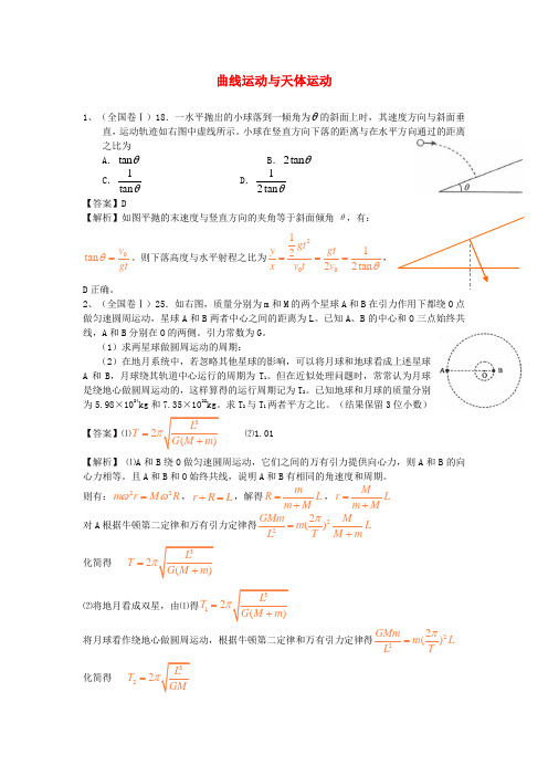 高考物理 月刊专版 专题4 曲线运动与天体运动高考在线2