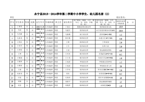 2014.2八表12册空表八二班