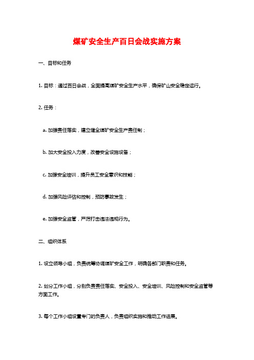 煤矿安全生产百日会战实施方案 (2)