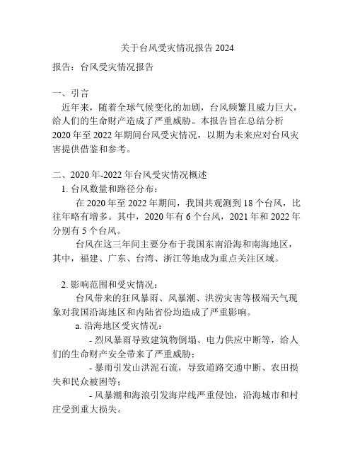 关于台风受灾情况报告2024