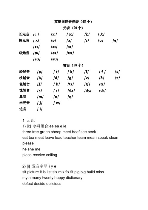 (完整版)国际音标字母组合发音规则表