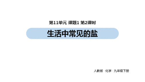 人教九(下)第11单元 课题1 生活中常见的盐(第二课时)